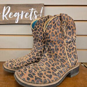 Ladies Cowboy Boots fatbabys Ariat size 6.5B Leopard print design